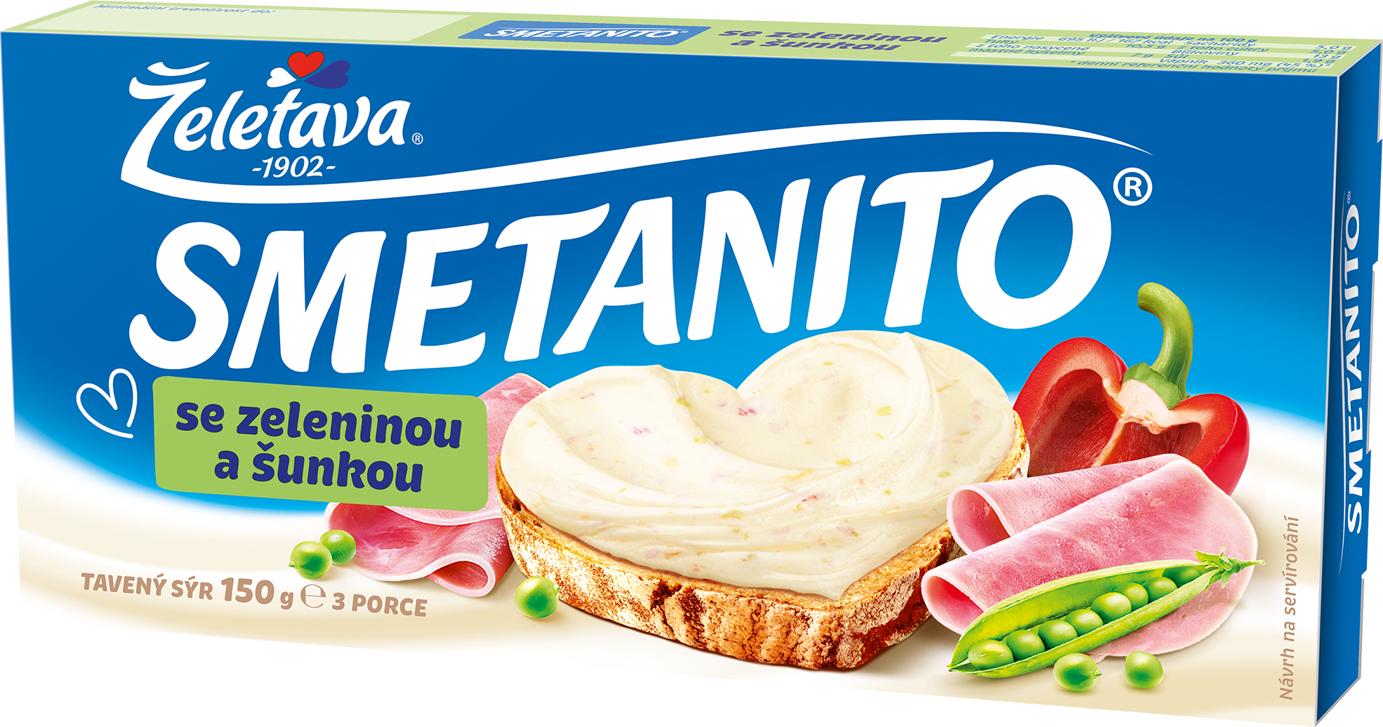 Smetanito zelenina šunka 3D 150g 